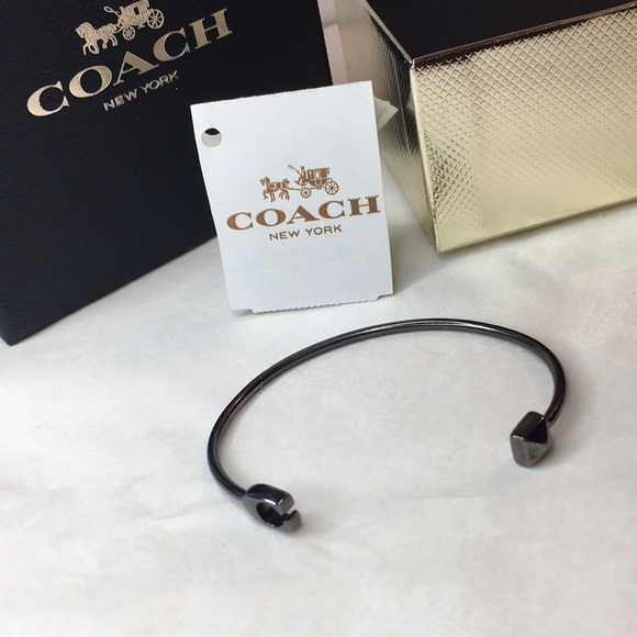 COACH • PLATINUM CUFF “Bracelet” Said In Stone - Picture 2 of 7
